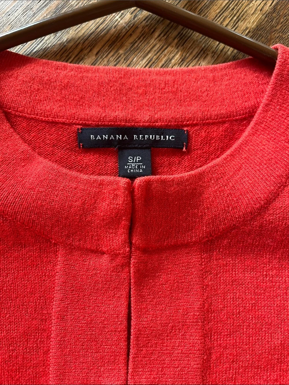 Banana Republic Bright Red Collarless Knit Cardigan